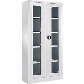 Mehrzweckschrank MSI-ST 2409 mit Sichtfenster, alusilber/enzianblau