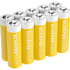 Schäfer Shop Select Alkaline-Batterien, Mignon AA, 1,5 Volt, 10 Stück