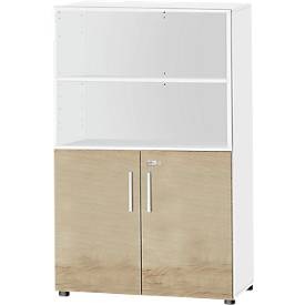 Schäfer Shop Select Kombischrank SET UP, 4 OH, weiss/Eiche-Dekor