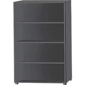 Schäfer Shop Select Regal, B 800 x T 420 x H 1470 mm, 4 OH & 3 Fachboden, graphit