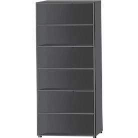 Schäfer Shop Select Regal, B 800 x T 420 x H 2196 mm, 6 OH & 5 Fachböden, graphit