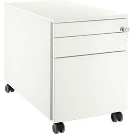Schäfer Shop Select Rollcontainer 126, 3 Schübe, mit Griffnut, weiss/weiss
