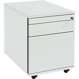 Schäfer Shop Select Rollcontainer 126, Utensilienauszug + Schubladen, abschliessbar, Spanplatte, B 428 x T 600 x H 540 mm, lichtgrau