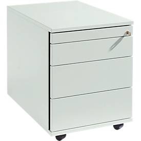 Schäfer Shop Select Rollcontainer 1233, Utensilienauszug + Schubladen, abschliessbar, Spanplatte, B 428 x T 600 x H 540 mm, lichtgrau