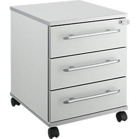 Schäfer Shop Select Rollcontainer Moxxo IQ 333, 3 Schübe, B 410 x T 495 x H 510 mm, abschliessbar, lichtgrau