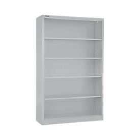 Schäfer Shop Select Stahlregal MS iCONOMY, 5 Ordnerhöhen, B 1200 x T 400 x H 1935 mm, weissaluminium RAL 9006