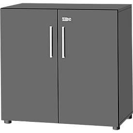 Schäfer Shop Select Schrank SET UP, 2 OH, abschliessbar, B 800 x T 420 x H 744 mm, graphit/graphit