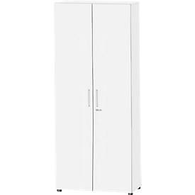 Schäfer Shop Select Schrank SET UP, 6 OH, abschliessbar, B 800 x T 420 x H 2196 mm, weiss/weiss