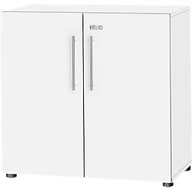 Schäfer Shop Select Schrank Start Off, 2 OH, abschliessbar, B 800 x T 420 x H 744 mm, Holz, weiss/weiss
