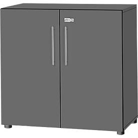 Schäfer Shop Select Schrank Start Off, 2 OH, abschliessbar, B 800 x T 420 x H 744 mm, Holz, graphit/graphit