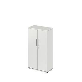 Schäfer Shop Select Schrank Start Off, 4 OH, abschliessbar, B 800 x T 420 x H 1470 mm, Holz, lichtgrau/lichtgrau