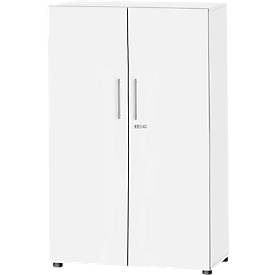 Schäfer Shop Select Schrank Start Off, 4 OH, abschliessbar, B 800 x T 420 x H 1470 mm, Holz, weiss/weiss