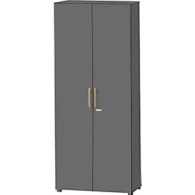 Schäfer Shop Select Schrank Start Off Wood, 6 OH, abschliessbar, B 800 x T 420 x H 2196 mm, Holz, graphit