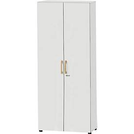 Schäfer Shop Select Schrank Start Off Wood, 6 OH, abschliessbar, B 800 x T 420 x H 2196 mm, Holz, lichtgrau