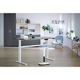 Schäfer Shop Select Schreibtisch, elektrisch höhenverstellbar, Rechteck, C-Fuss, B 1600 x T 800 x H 725-1185 mm, graphit/weiss