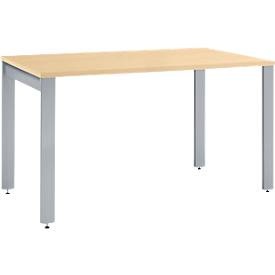 Schäfer Shop Select Schreibtisch LOGIN, 4-Fuss, Rechteck, B 1200 x T 800 x H 740 mm, Ahorn Dekor