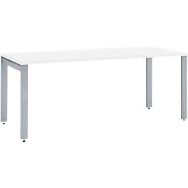Schreibtisch LOGIN, 4-Fuß, Rechteck, B 1600 x T 800 x H 740 mm, weiß