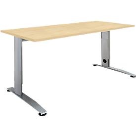 Schäfer Shop Select Schreibtisch LOGIN, höhenverstellbar, C-Fuß, Rechteck, B 1200 x T 800 x H 660 - 820 mm, Ahorn