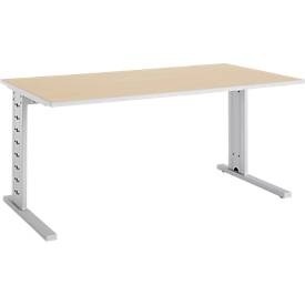 Schäfer Shop Select Schreibtisch Moxxo IQ, Rechteck, C-Fuss, B 1600 x T 800 x H 735 mm, Ahorn-Dekor