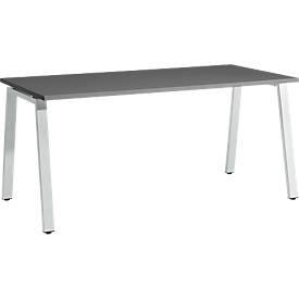 Schäfer Shop Select Schreibtisch Start Off, A-Fuss, Rechteck, Stahl/Holz, B 1600 x T 800 x H 735 mm, graphit