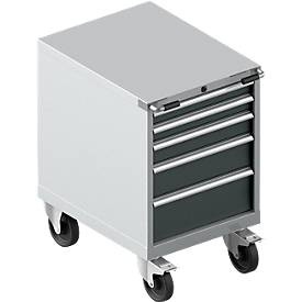 Schäfer Shop Select Schubladenschrank mit Rollen WSK 36-27, 5 Schübe, bis 200 kg, B 717 x T 572 x H 920 mm, lichtgrau/anthrazitgrau