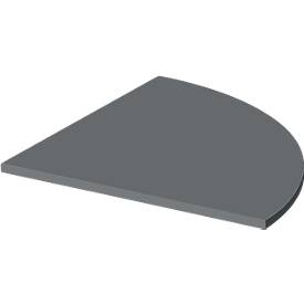 Schäfer Shop Select Verkettungsplatte Start Off, f. T-Fuss, 1/4-Kreis, B 800 x T 800 x H 735 mm, Holz, graphit