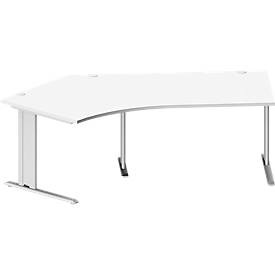 Schäfer Shop Pure Schreibtisch PLANOVA BASIC, B 2165 x 800/800 mm, weiss, Gestell weissalu