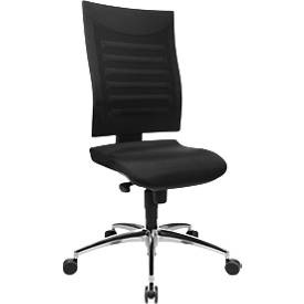 Bürostuhl SSI PROLINE S2, Synchronmechanik, ohne Armlehnen, 3D-Netz-Rückenlehne, Bandscheibensitz, schwarz/schwarz