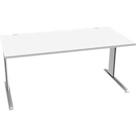 Schäfer Shop Pure Schreibtisch PLANOVA BASIC, B 1600 mm H 717 x T 800 mm, weiss, Gestell weissalu