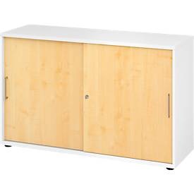Hammerbacher Schrank V1752S/W/3/BS Weiß 120 x 40 x 74,8 cm