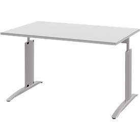 Schreibtisch BARI, Rechteck, Form A, C-Fuss, B 1200 x T 800 mm, hellgrau