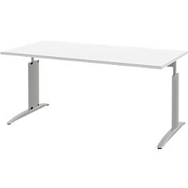 Schreibtisch BARI, Rechteck, Form A, C-Fuss, B 1600 x T 800 mm, weiss
