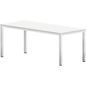 Schreibtisch BEXXSTAR, Quadratrohrfuss, Rechteck, B 1800 x T 800 x H 740 mm, weiss