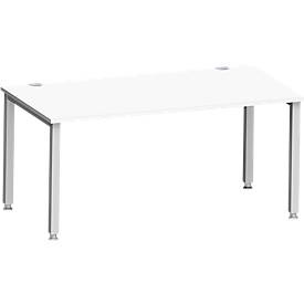 Schäfer Shop Genius Schreibtisch MODENA FLEX, 4-Fuss-Quadratrohr, B 1600 x T 800, weiss