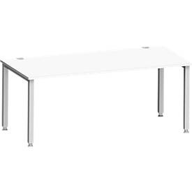 Schäfer Shop Genius Schreibtisch MODENA FLEX, 4-Fuss-Quadratrohr, B 1800 x T 800, weiss