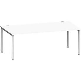 Schäfer Shop Genius Schreibtisch MODENA FLEX, 4-Fuss-Quadratrohr, B 2000 x T 1000, weiss