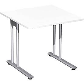 Schreibtisch PALENQUE, C-Fuss, Rechteck, B 800 x T 800 x H 720 mm, weiss