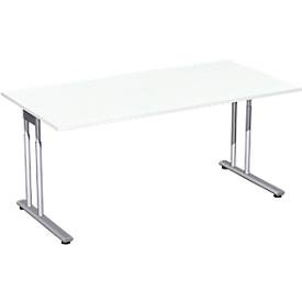 Schreibtisch PALENQUE, C-Fuss, Rechteck, B 1600 x T 800 x H 720 mm, weiss