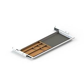 Schublade für elektrisch höhenverstellbaren Schreibtisch Elements, Metall mit Bambus-Inlay, B 759,6 x T 264,5 x H 36,5 mm, weiss