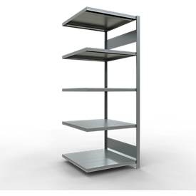 Schulte Lagertechnik Fachbodenregal-Stecksystem MULTIplus 250, Anbauregal, Längenriegel, 2000x750x800 mm, 5 Böden, verzinkt