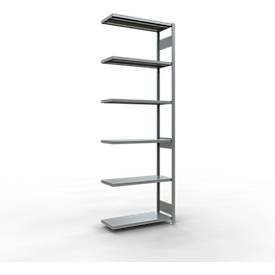 Schulte Lagertechnik Fachbodenregal-Stecksystem MULTIplus 250, Anbauregal, Längenriegel, 3000x1000x400 mm, 7 Böden, verzinkt