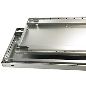 Schulte Lagertechnik Fachbodenregal-Stecksystem MULTIplus 250, Grundregal, Längenriegel, 2500x1000x500 mm, 6 Böden, lichtgrau