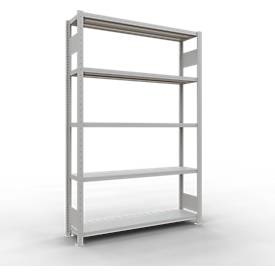 Schulte Lagertechnik Fachbodenregal-Stecksystem MULTIplus 250, Grundregal, Längenriegel, 2000x1300x300 mm, 5 Böden, lichtgrau