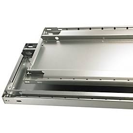 Schulte Lagertechnik Fachbodenregal-Stecksystem MULTIplus 250, Grundregal, Längenriegel, 3000x1000x400 mm, 7 Böden, lichtgrau