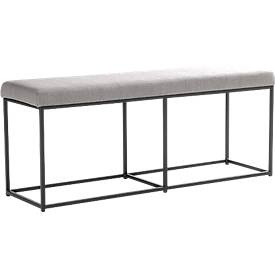 Sitzbank Paperflow Curve, für 3 Personen, Industrial Design, Polyesterbezug, Gestell Stahl & Sperrholz, B 1200 x T 360 x H 495 mm, grau