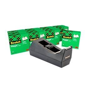 Sparset Tischabroller Scotch® + 12 Rollen Klebeband Scotch® Magic? Tape, für Rollen bis B 19 mm