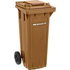 SSI Schäfer Mülltonne PRO 80 WAVE, 80 l, fahrbar, braun