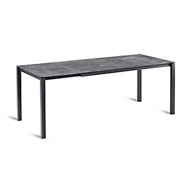 Tisch Best Palazzo, ausziehbar, wetterfest, Einlegplatte, B 1600/2100 x T 900 x H 750 mm, HLP, Zement-Optik&anthrazit