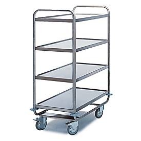 Tischwagen für Labor und Produktion, 4 Etagen, 1000 x 600 mm
