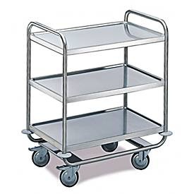 Tischwagen für Labor und Produktion, 3 Etagen, 800 x 500 mm